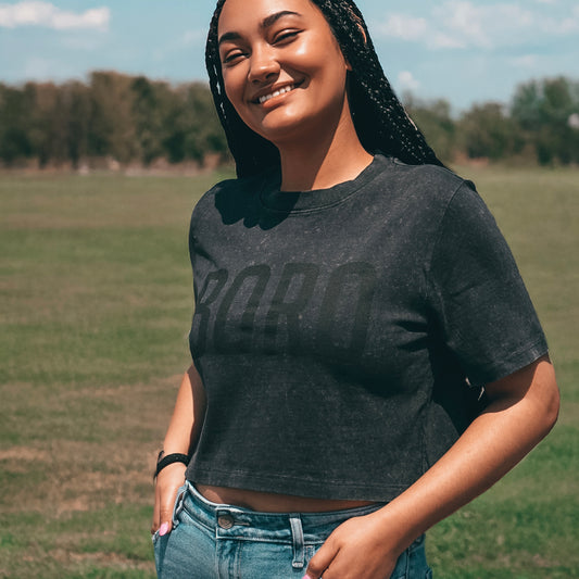Boro Stonewash Crop Tee [Black]