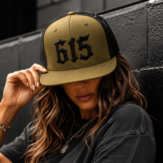 615 Wool Flatbill Trucker Hat | Black Collection