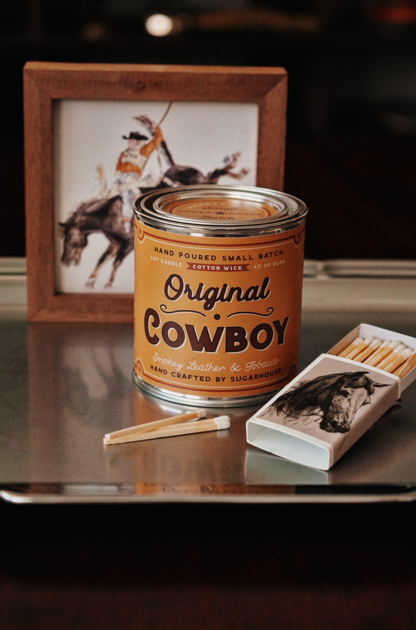 Original Cowboy Soy Candle | Vintage Paint Can