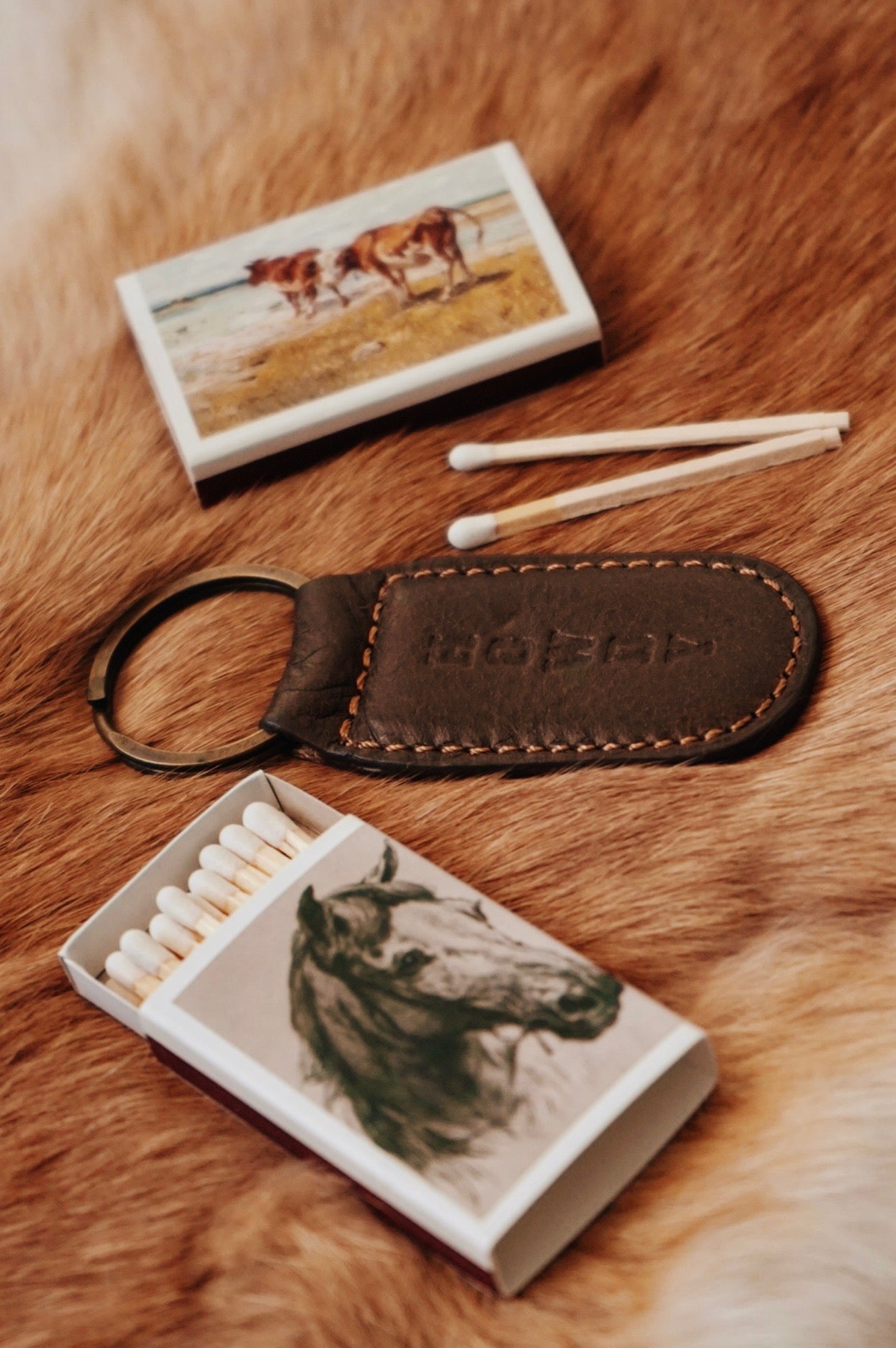 Howdy Leather Embossed Keychain