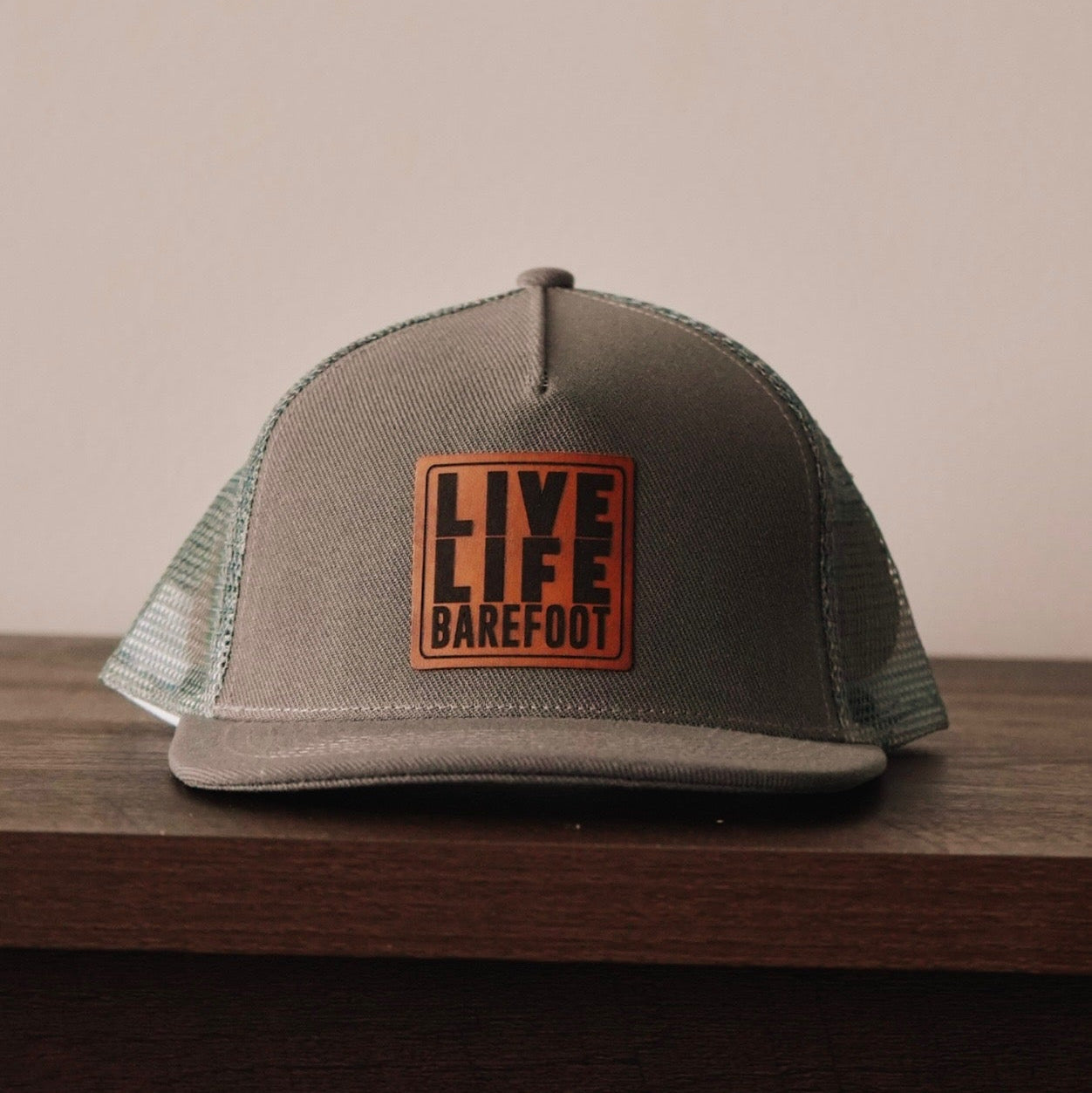 Live life Barefoot Kids Trucker Hat [Charcoal]