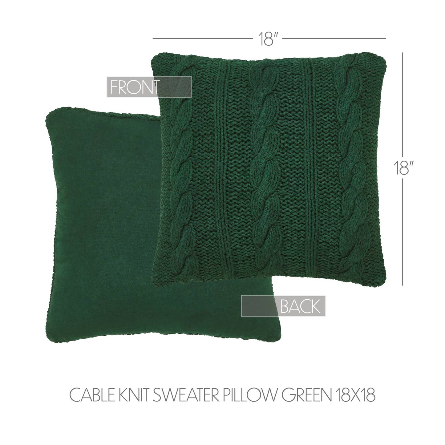 Cable Knit Sweater Pillow [Green]