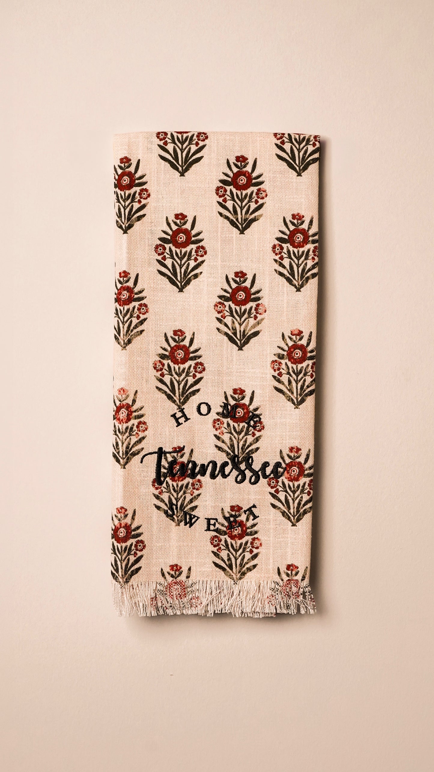 Red Block Print Silhouette Tea Towels