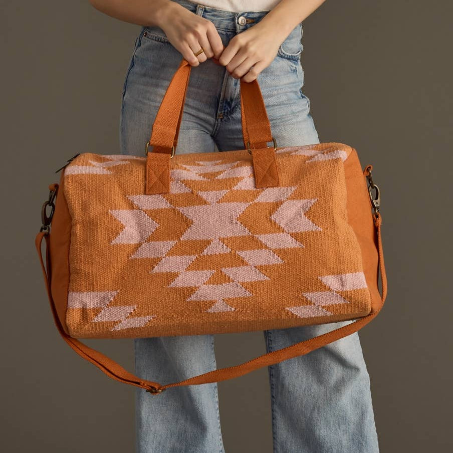 Weekend Aztec Duffel [Orange & Lt. Pink]