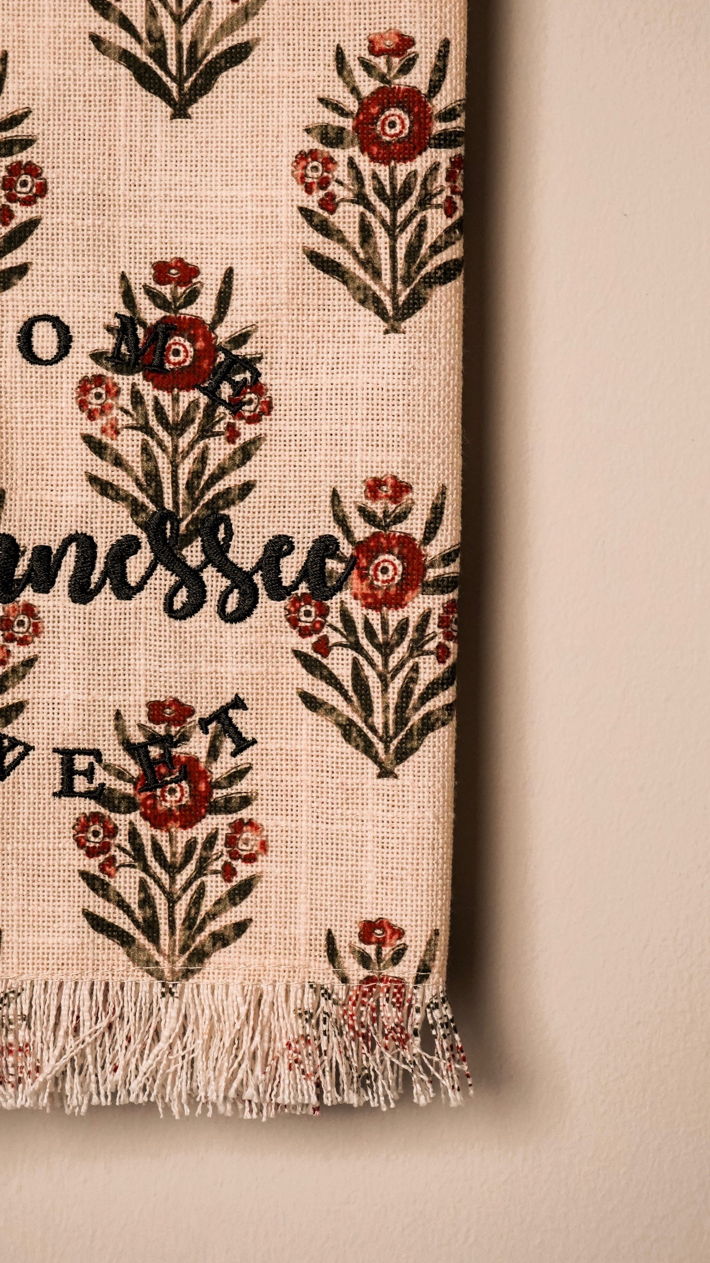 Red Block Print Silhouette Tea Towels