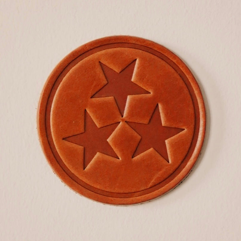 Tri-Star Leather Coaster