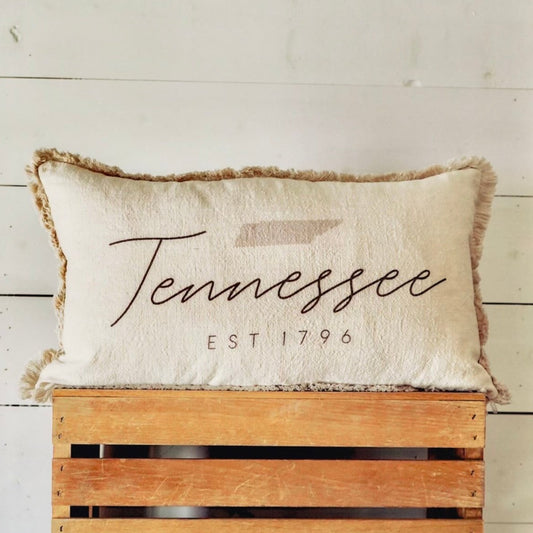 Tennessee Script Fringe Pillow