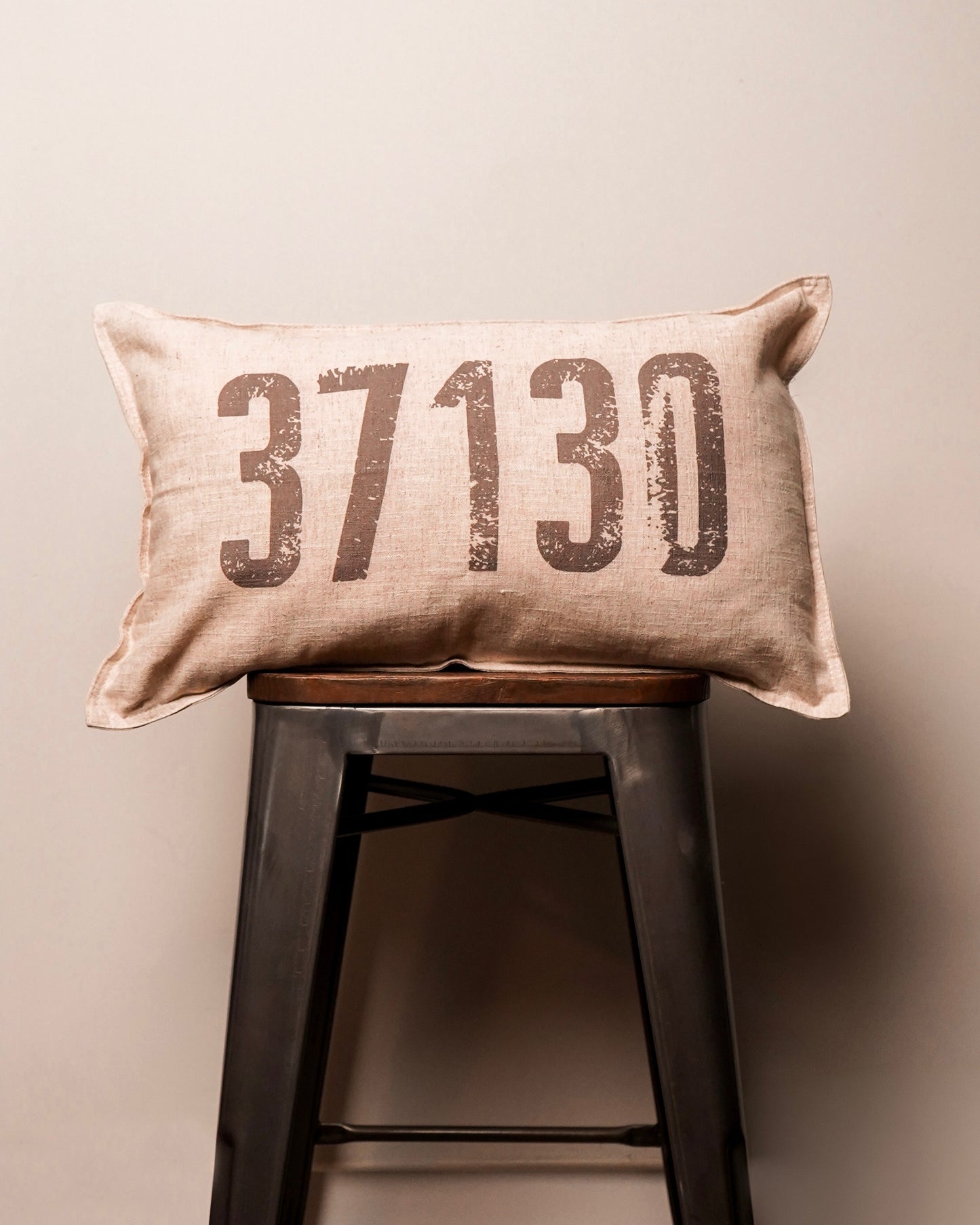 Zip Code Canvas Throw Pillow