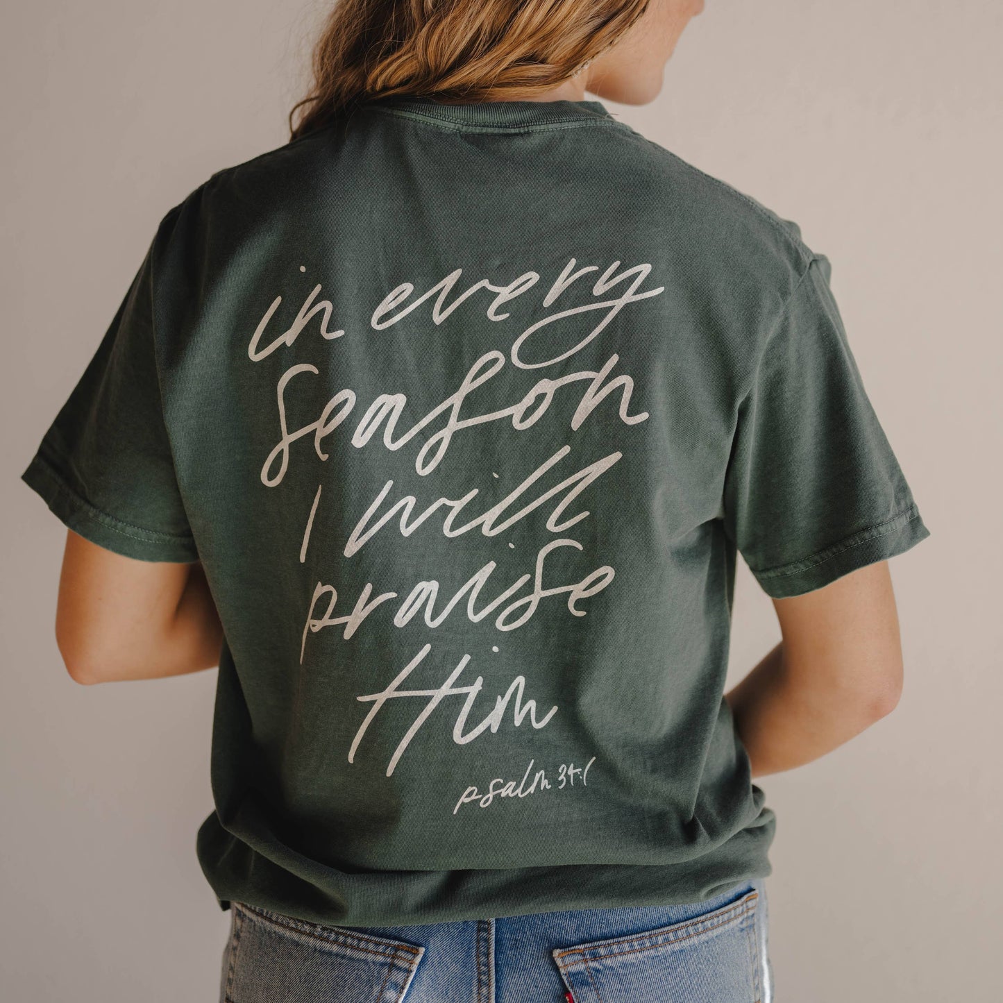 In Every Season Faith Tee [Moss]