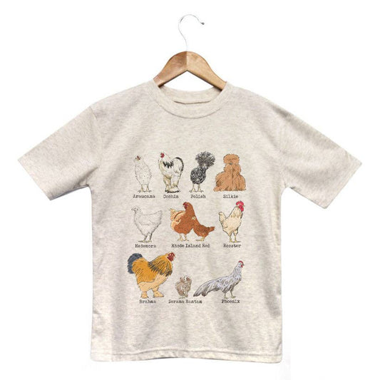 Chicken Breeds Country Western Toddler Tee [Natural]