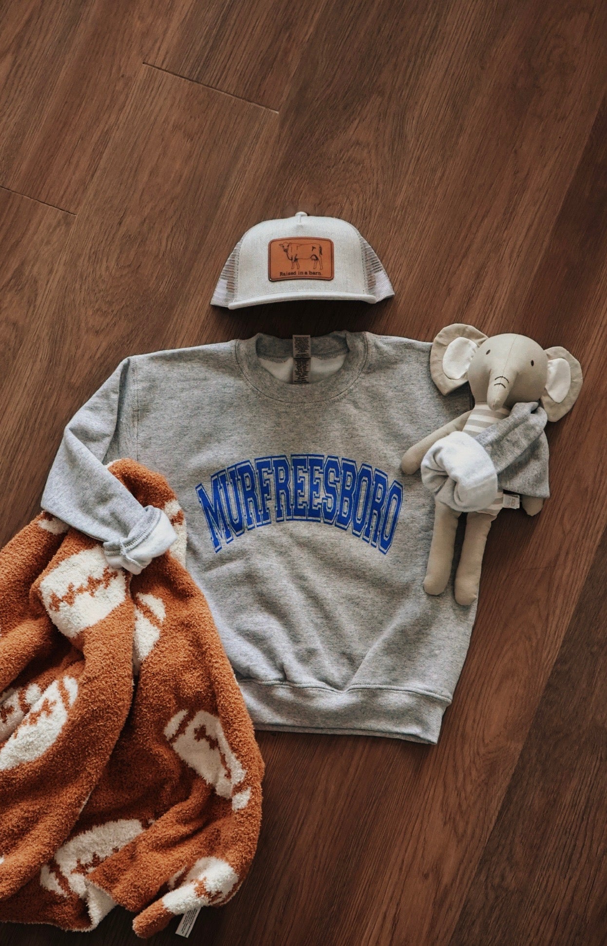 Raised in a Barn Kids Trucker Hat [Grey]