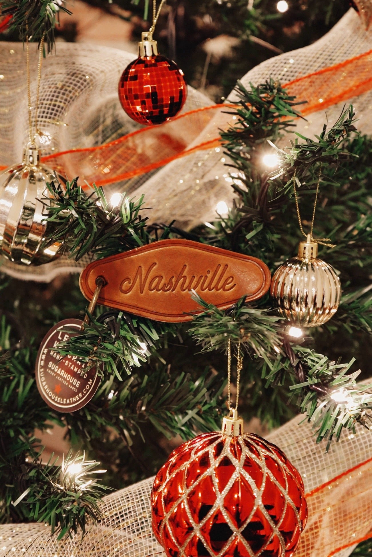 Nashville Script Genuine Leather Keychain – 615 Collection