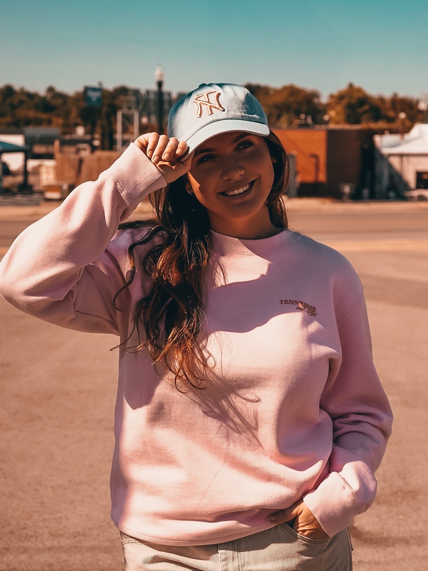 Official Tennessee State Symbols Sweatshirt | Vintage Graphic Crewneck [Pink]