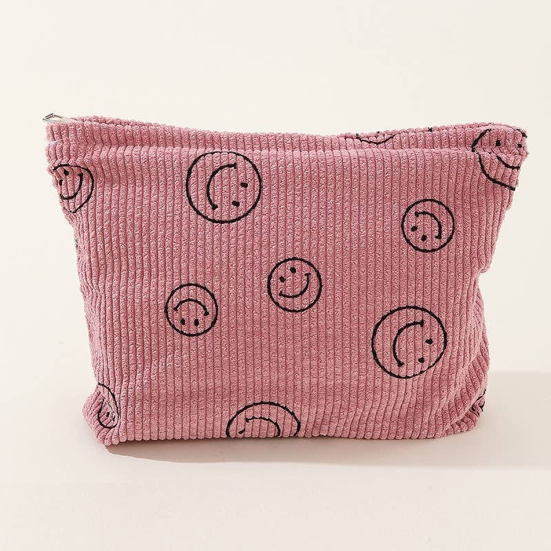 All Smiles Corduroy Clutch [Pink]