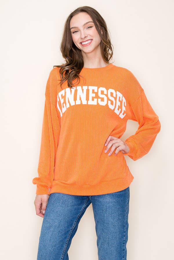 Tennessee Ribbed Graphic Sweatshirt [Orange]