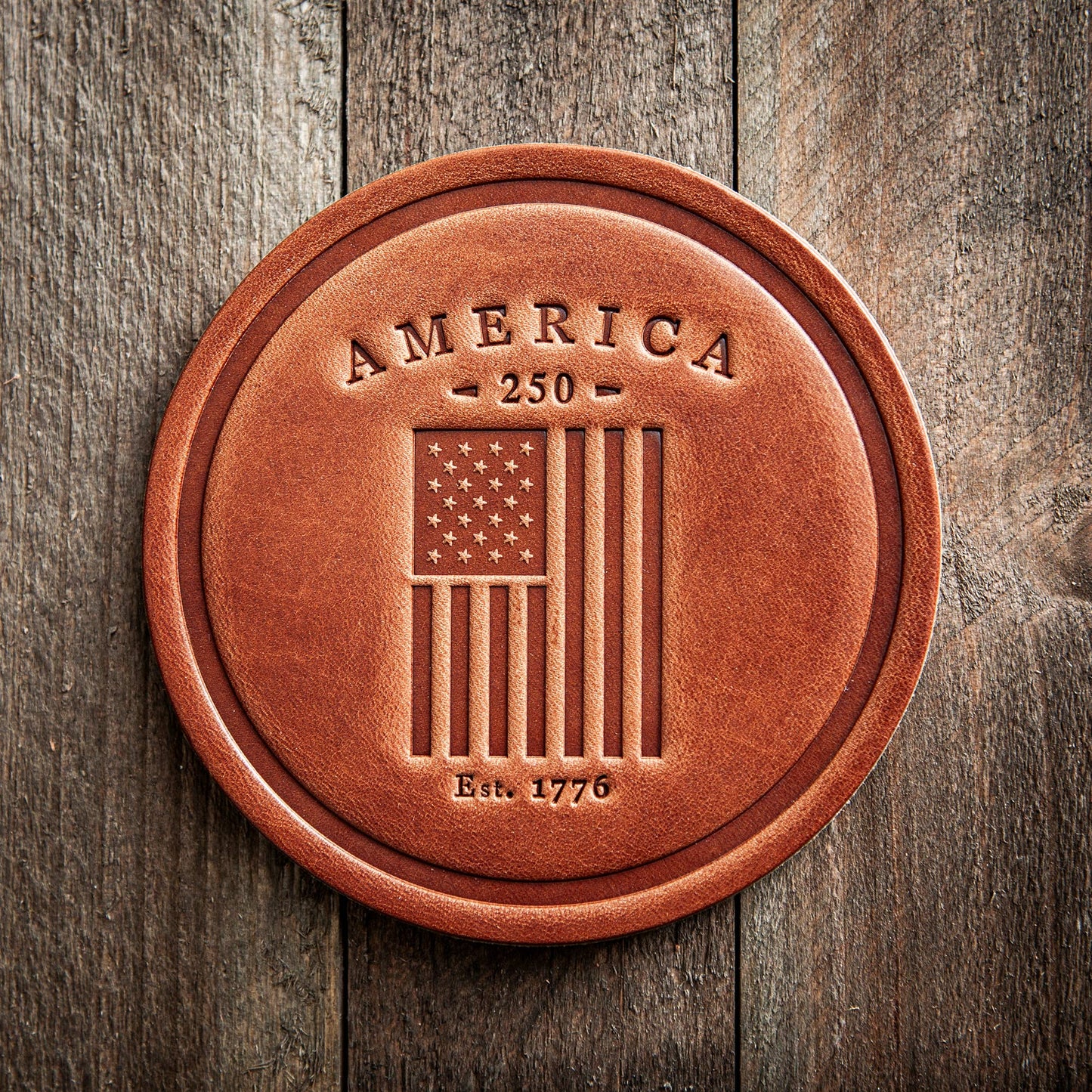 America's 250th Flag Genuine Leather Coaster