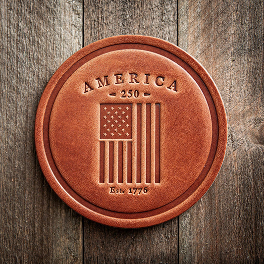 America's 250th Flag Genuine Leather Coaster