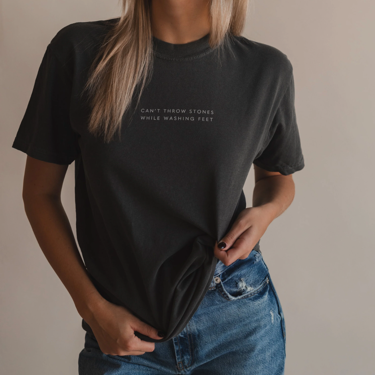 Can't Throw Stones Faith Tee [Charcoal]