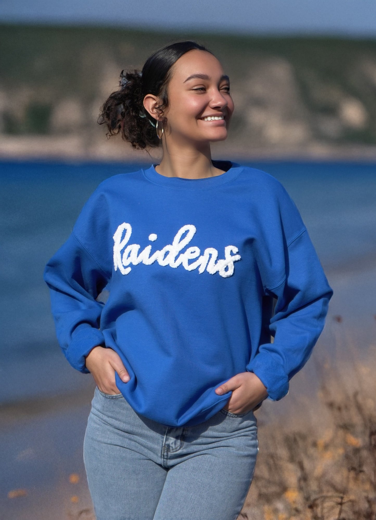 Blue Raiders Chenille Script Sweatshirt [Royal/White]
