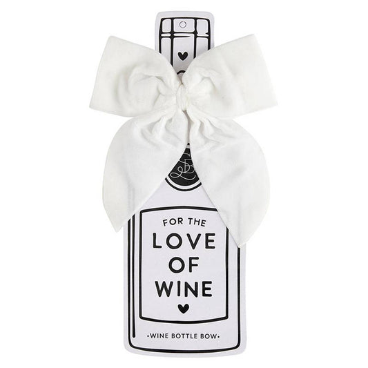 Velvet Wine Bottle Bow [White]