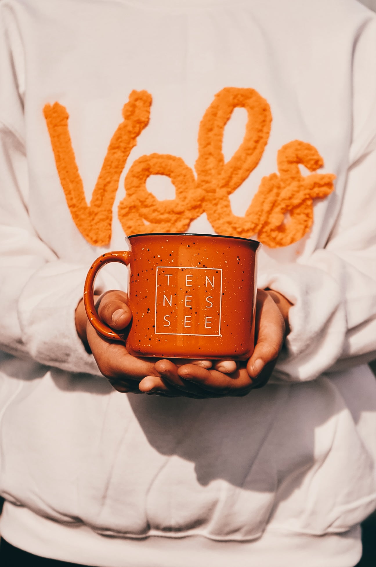 Vols Chenille Script Sweatshirt [White/Orange]