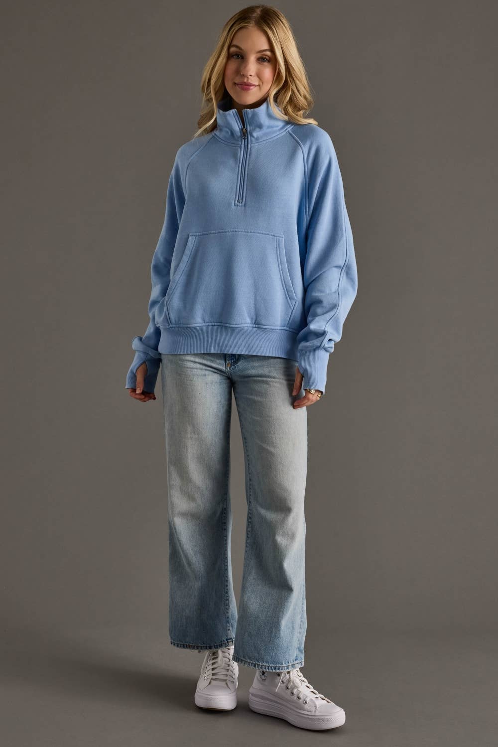 Everyday Quarter Zip Sweatshirt [Lt. Blue]