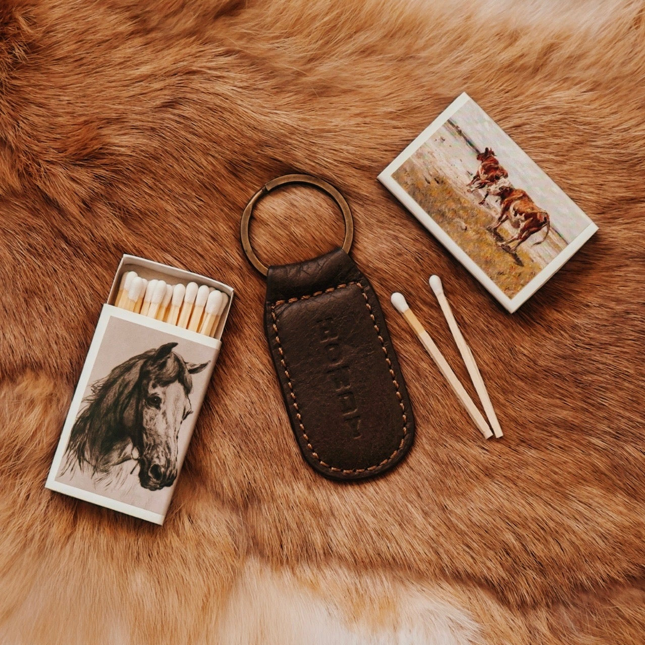 Howdy Leather Keychain