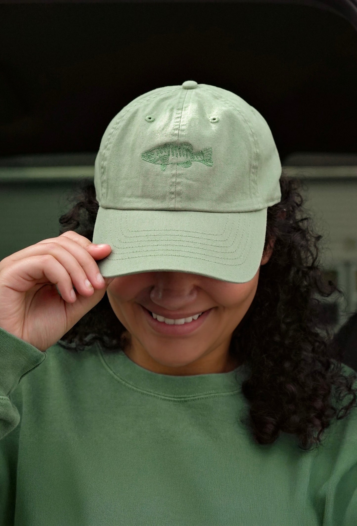 Small Mouth Bass Washed Baseball Cap