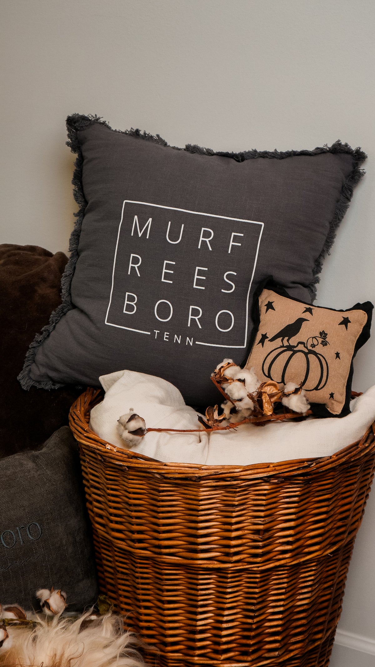 Raven Harvest Primitive Pumpkin Pillow