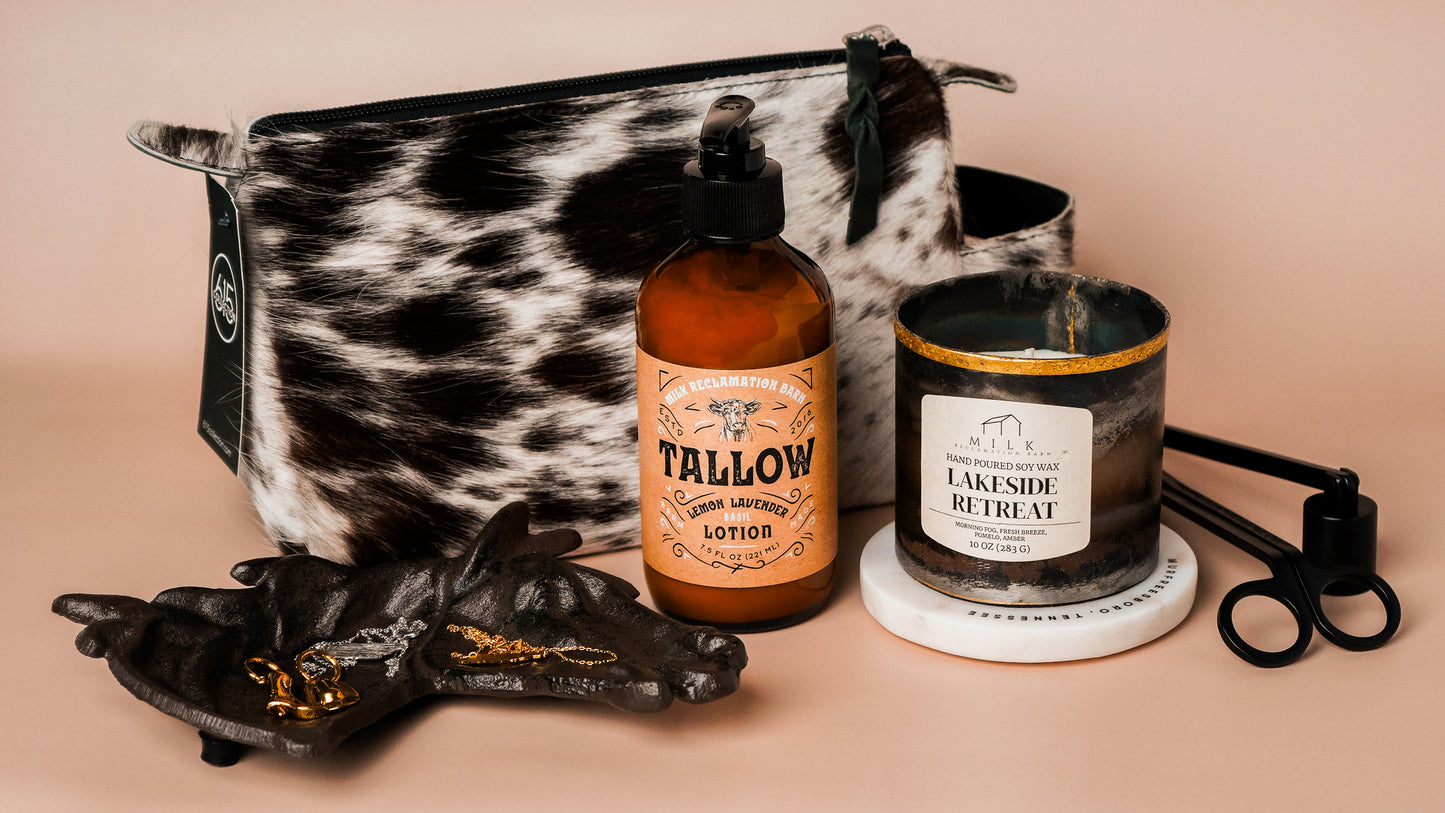 Lemon Tallow Lotion | Body Cream 7.5 oz Bottle [Lemon, Lavender, Basil]