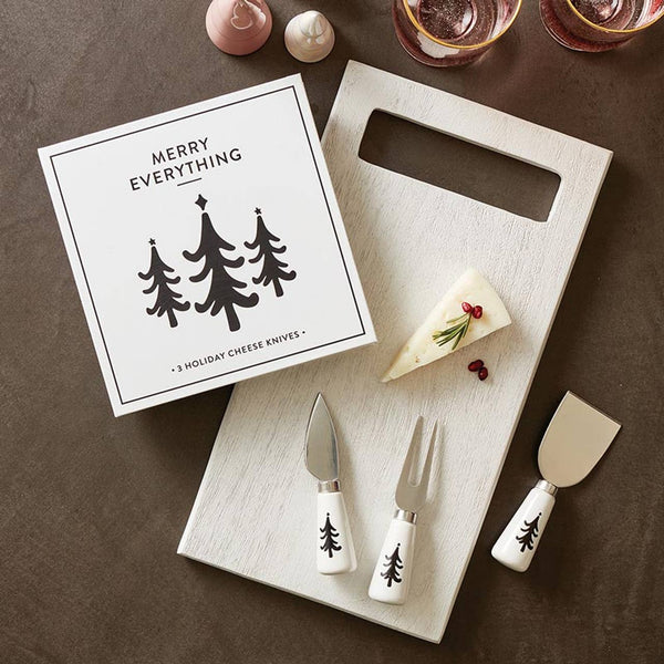 Holiday Cheese Knives Book Box - Set of 3