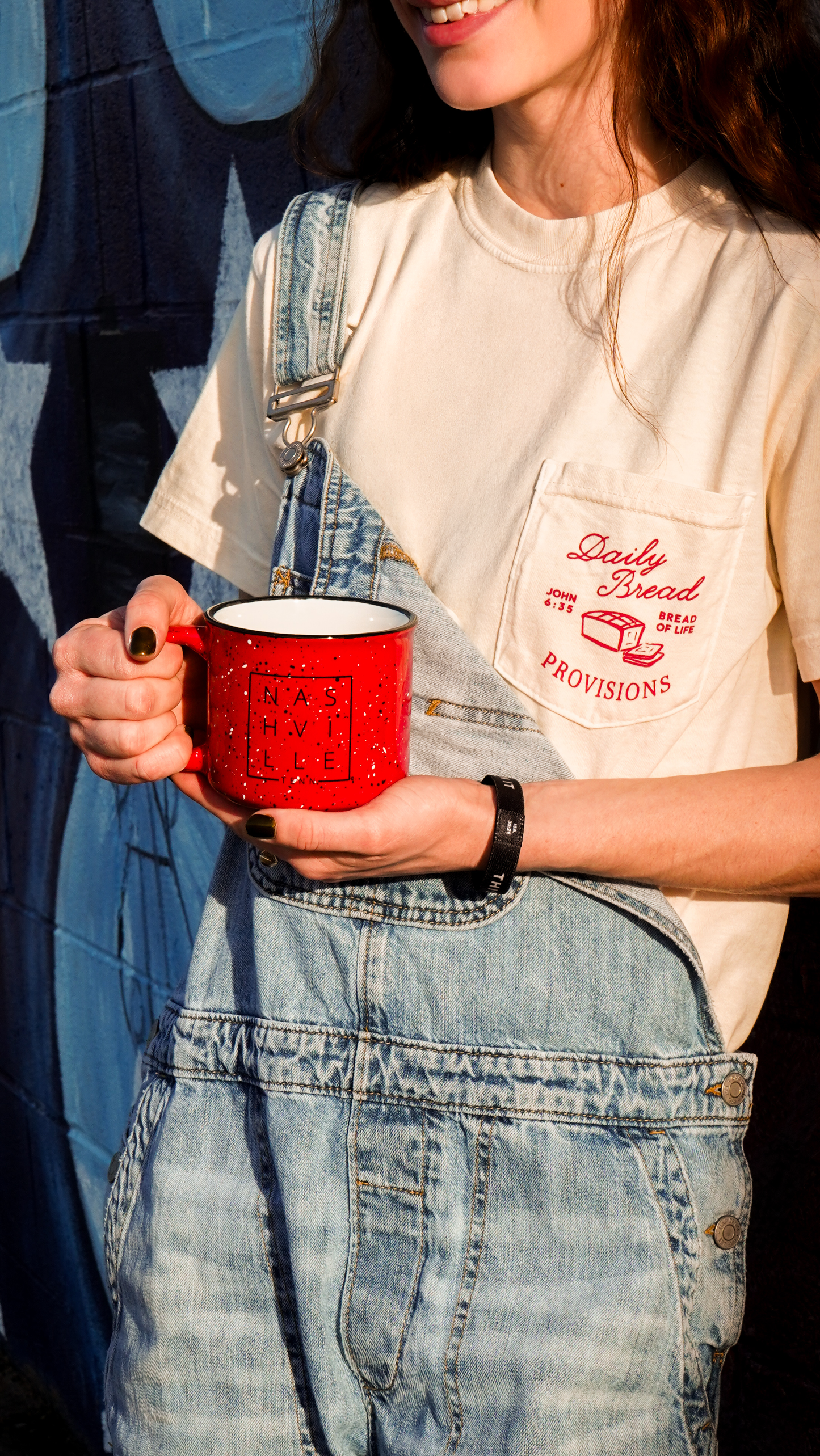 Nashville Square© Campfire Mug | Speckled Ceramic Coffee Cup [Red]