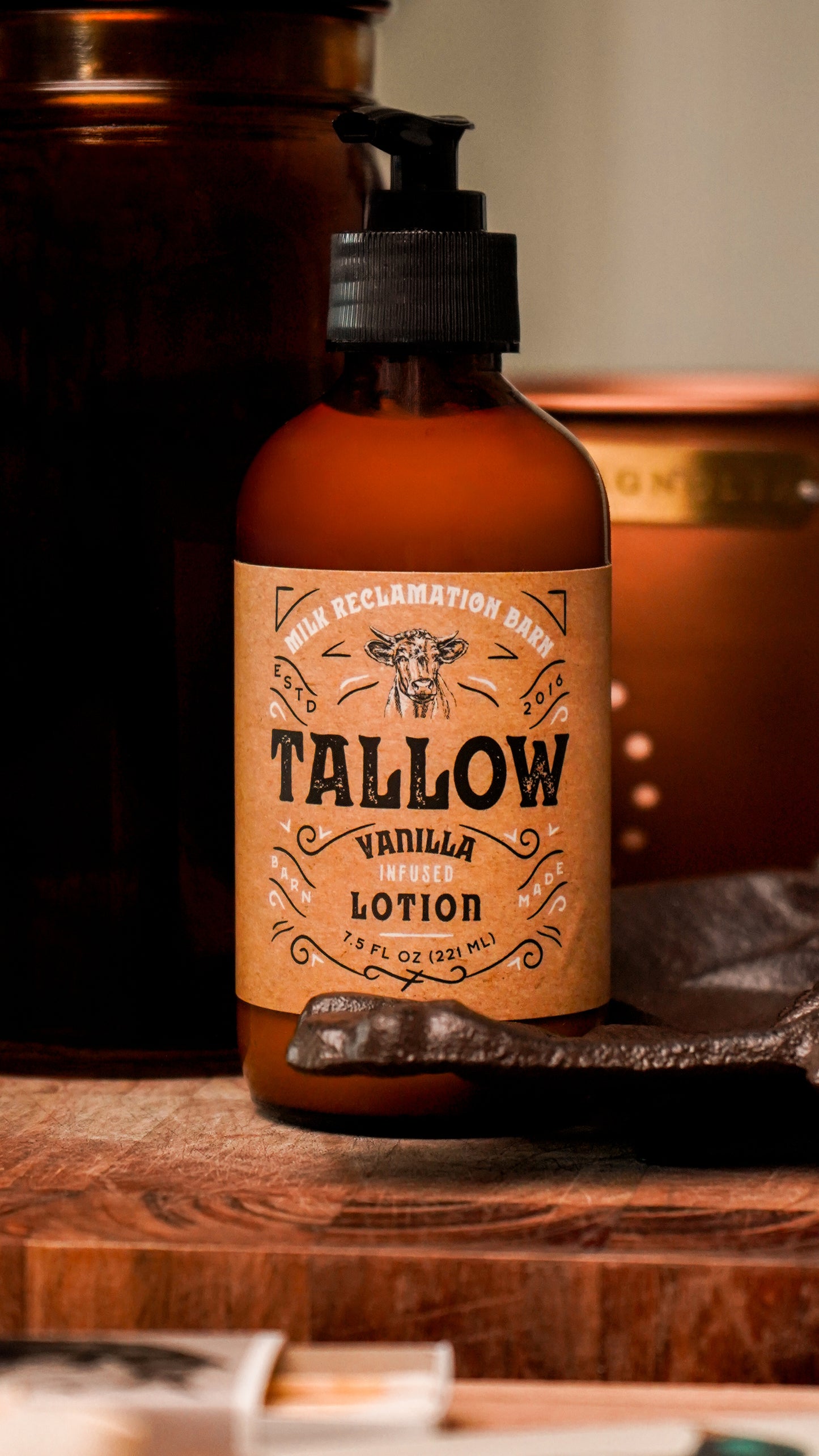 Vanilla Tallow Lotion | Body Cream 7.5 oz Bottle