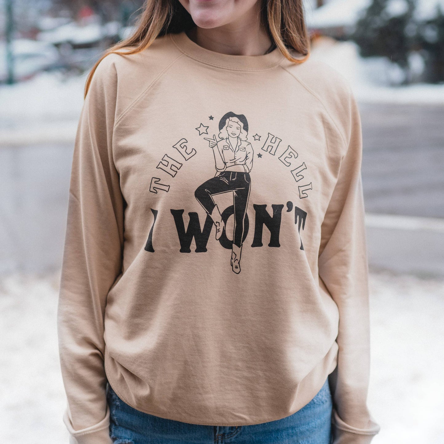 The Hell I Won't Unisex Pullover [Sand]