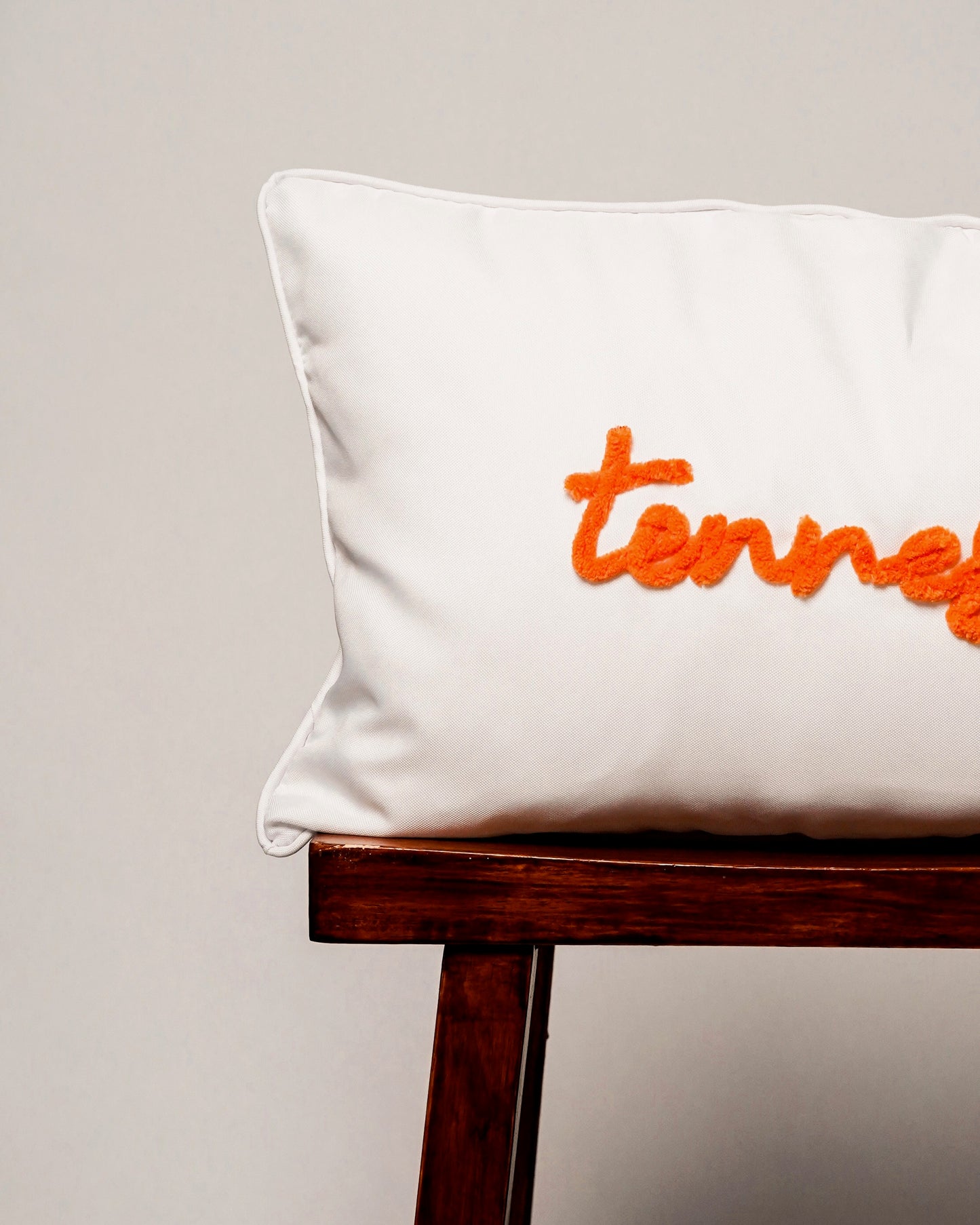 Puff Embroidered Tennessee Accent Pillow [White]