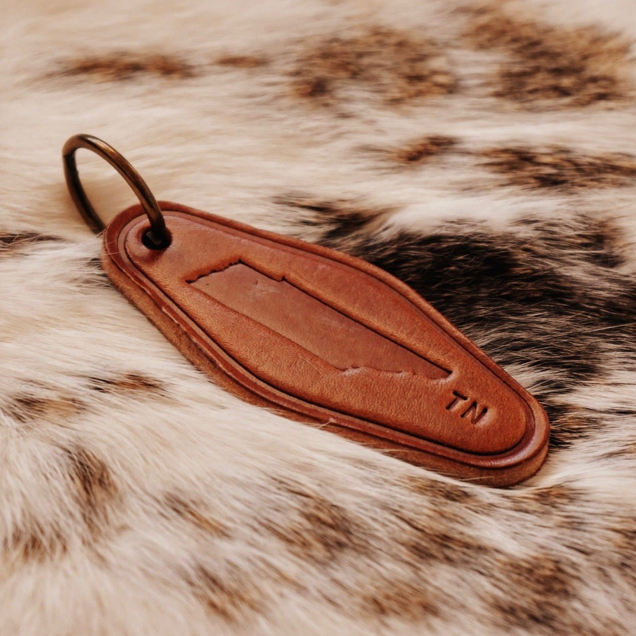 Tennessee State Genuine Leather Keychain