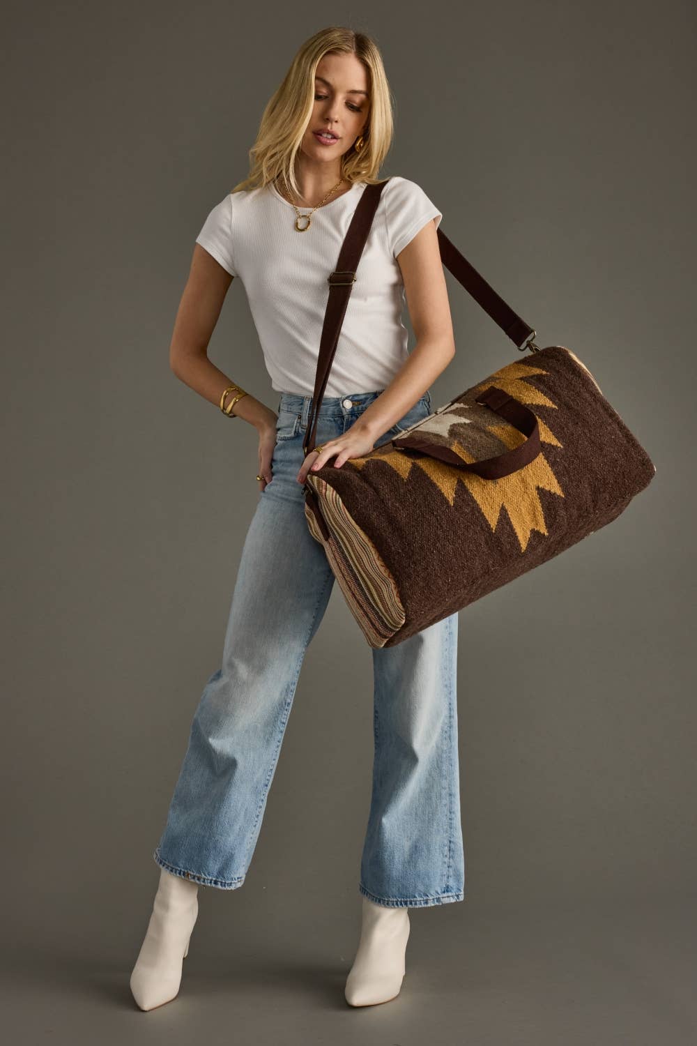 Western Weekend Duffel [Brown, Tan & Cream]