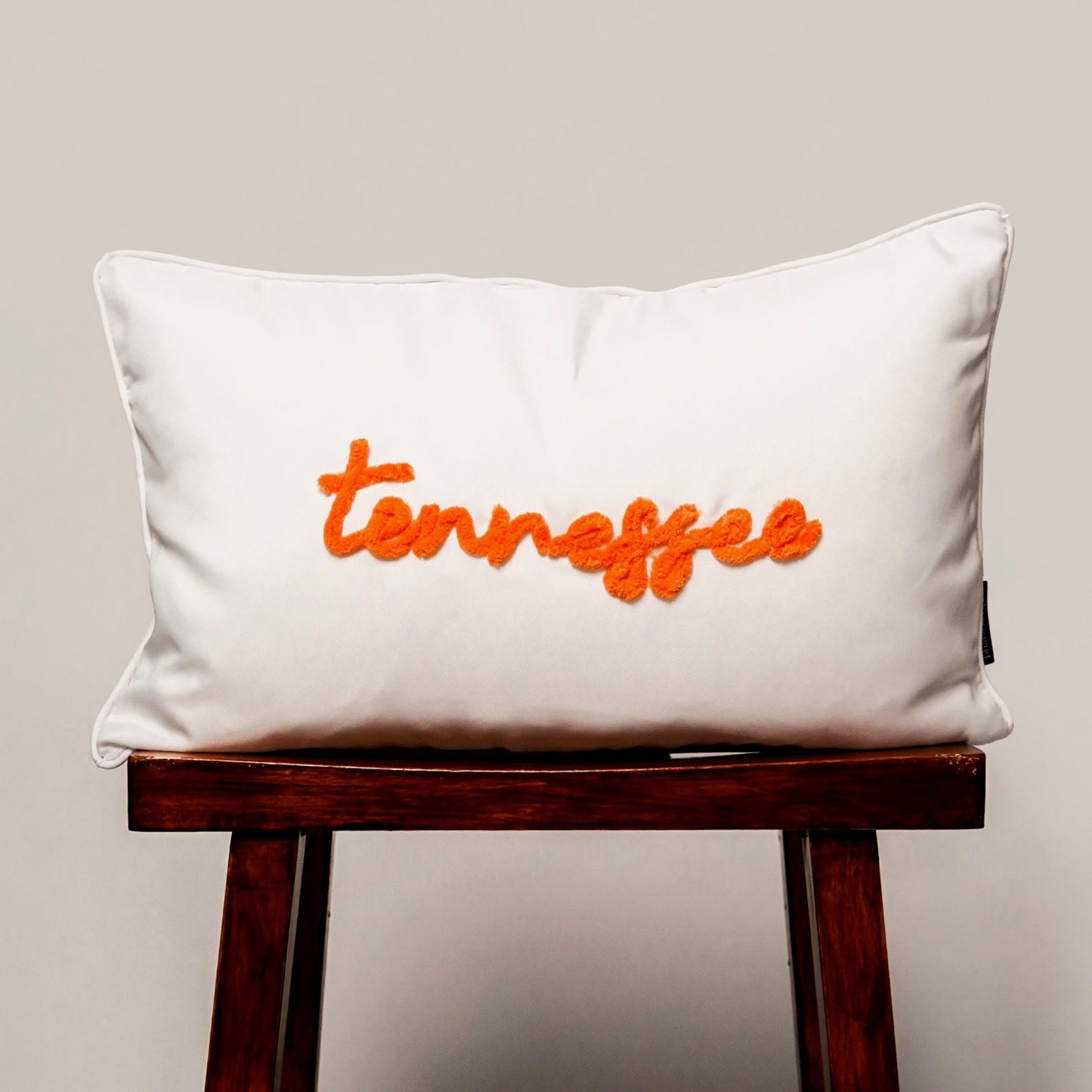 Puff Embroidered Tennessee Accent Pillow [White]