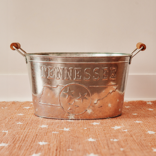 Tennessee Stamped Galvanized Bucket w/ Wood Handles [Large]