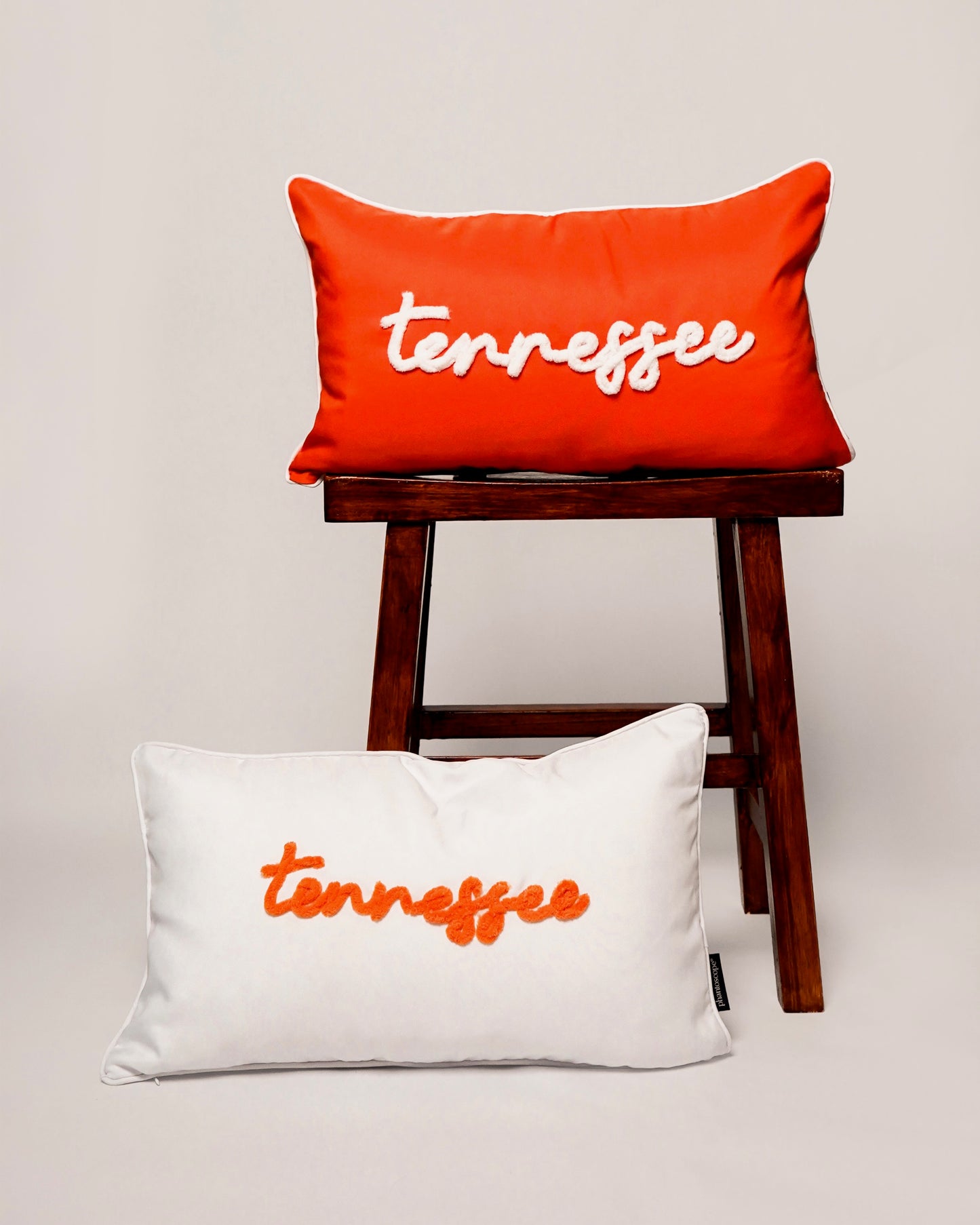 Puff Embroidered Tennessee Accent Pillow [White]