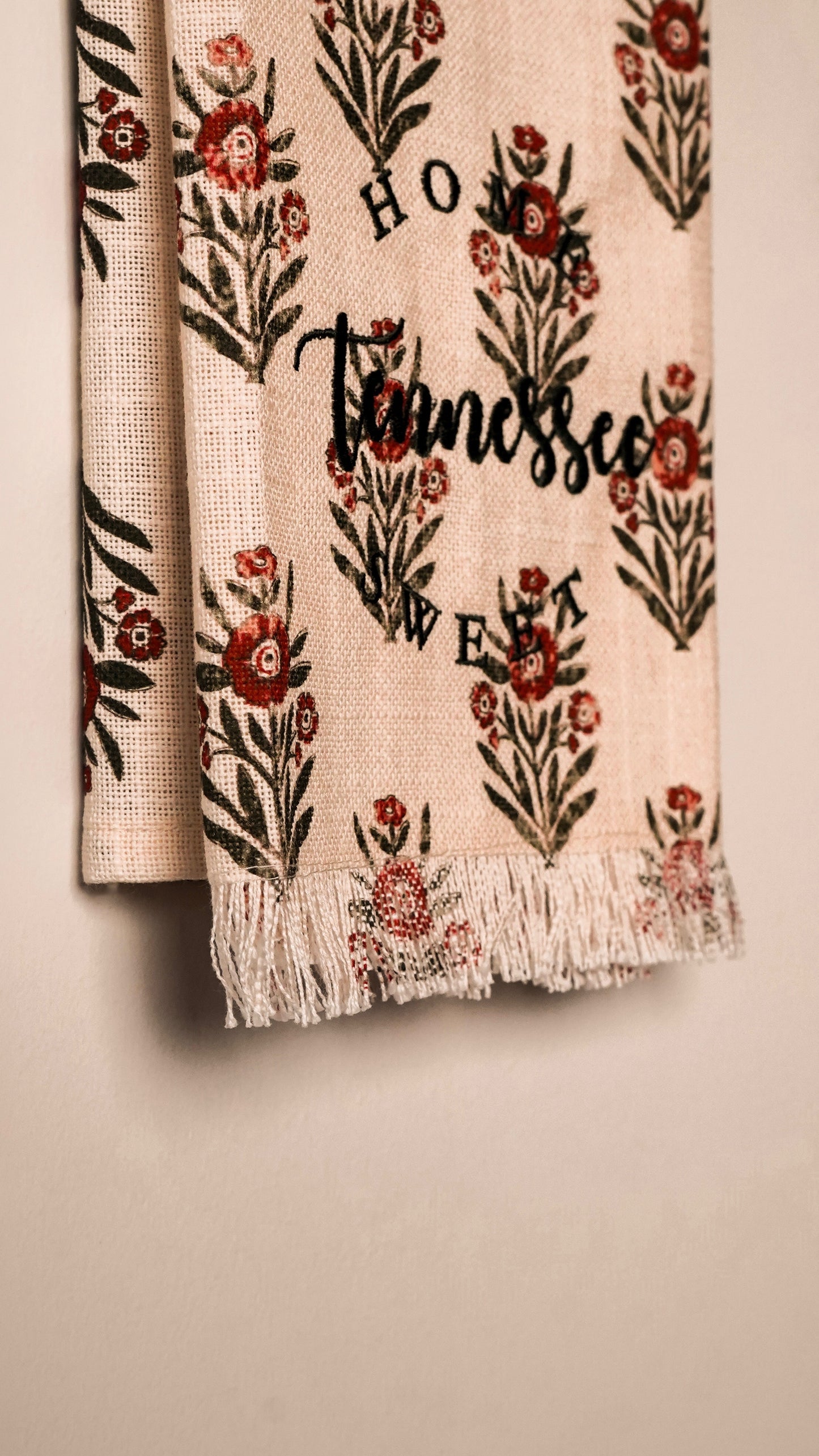 Red Block Print Silhouette Tea Towels
