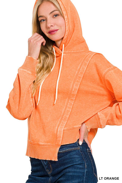 Taking Sides Asymmetrical Hoodie [Orange]