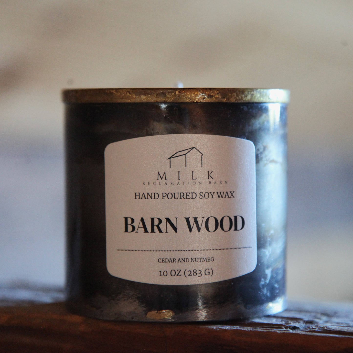 Lakeside Retreat Soy Candle | Rustic Barn Metal 10 oz