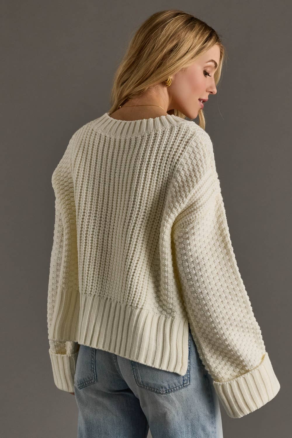 Knit Button Up Cardigan [Ivory]