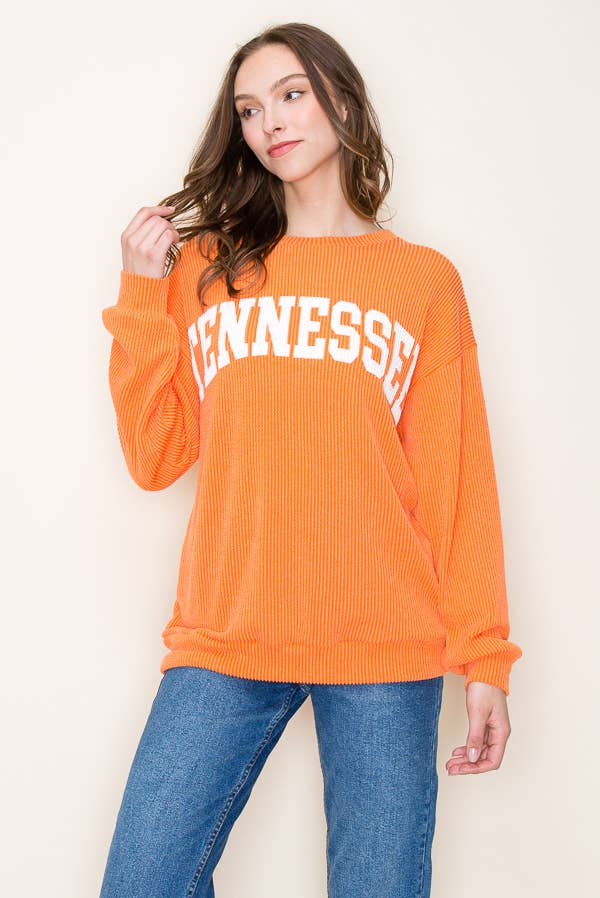 Tennessee Ribbed Graphic Sweatshirt [Orange]