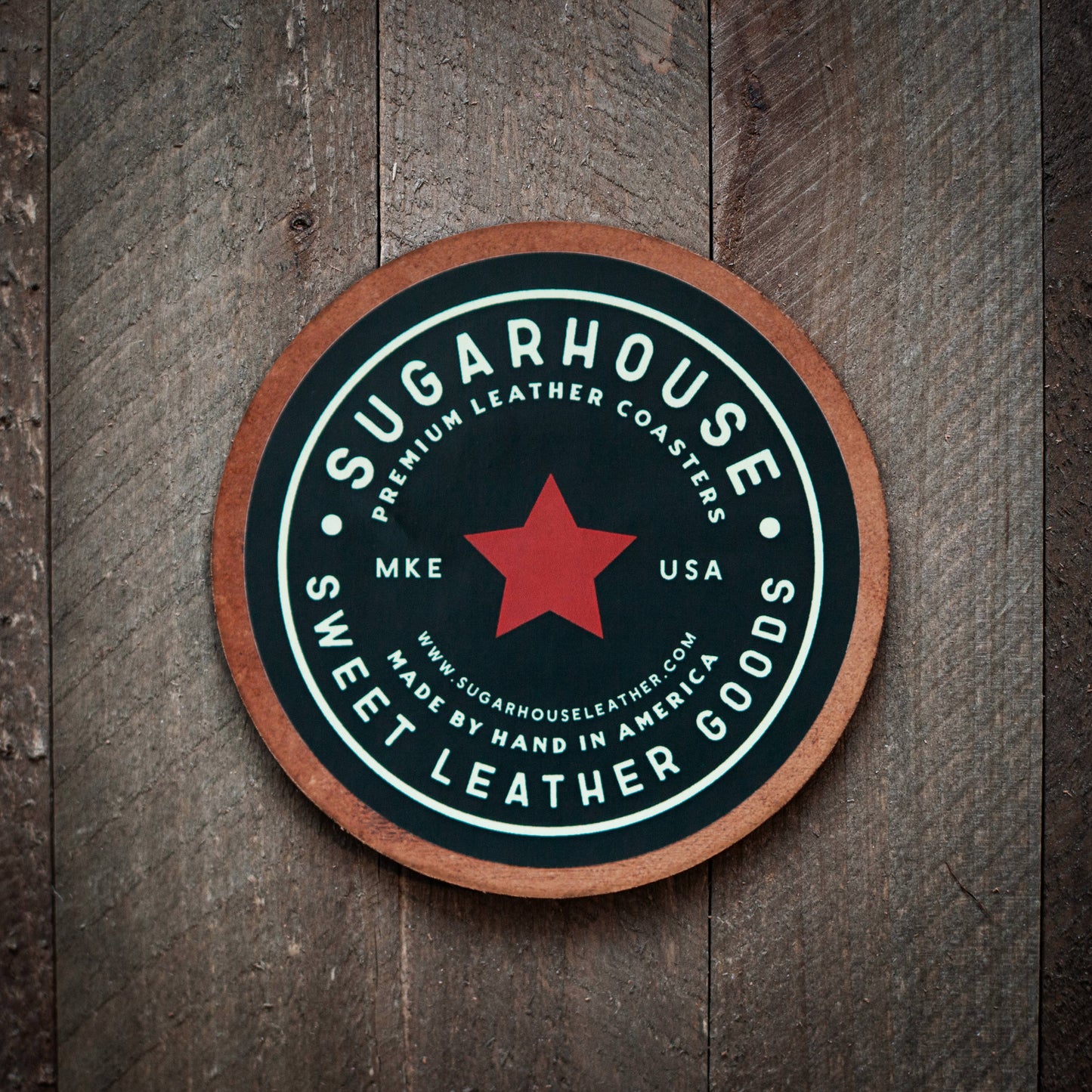 Murfreesboro Script Leather Coaster