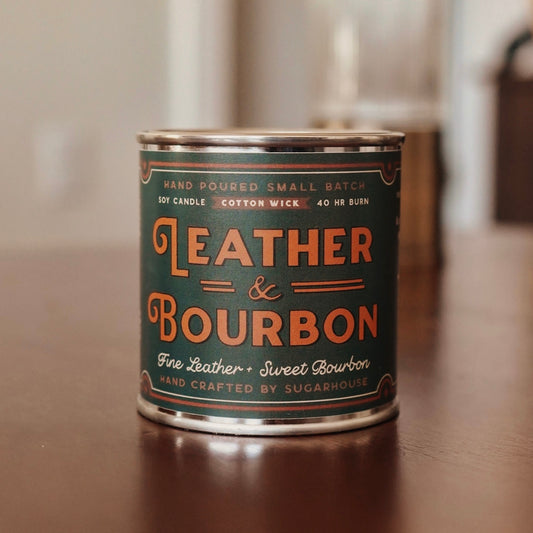Leather & Bourbon Soy Paint Can Candle