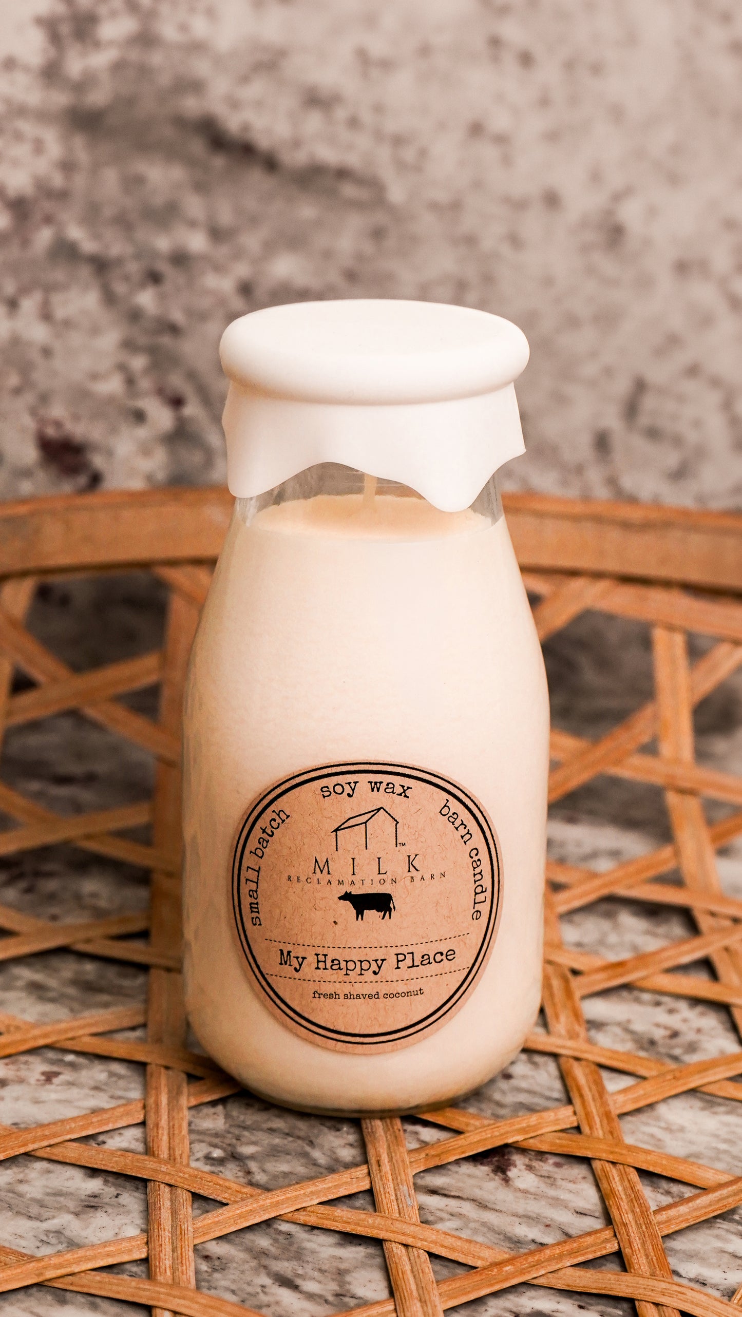 My Happy Place | Soy Milk Bottle Candle