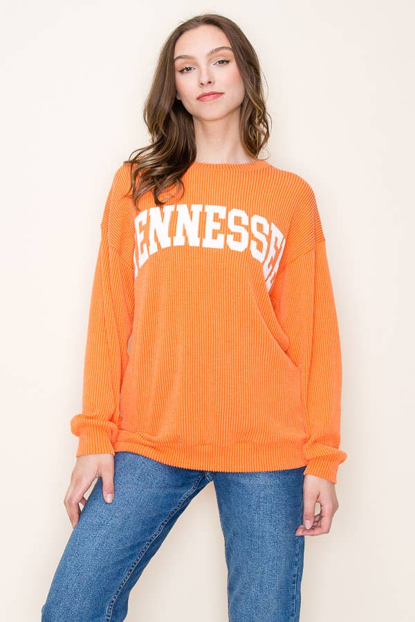 Tennessee Ribbed Graphic Sweatshirt [Orange]