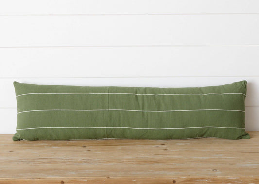 Green Kantha Oversized Lumbar Pillow